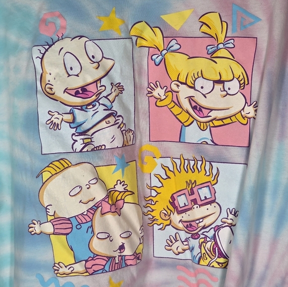 Nikelodeon Rugrats Tiedye Blue Pink T-Shirt Size XL - Picture 2 of 6